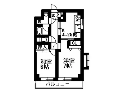 T・上今井ビル(2DK/2階)の間取り写真