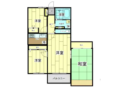 本厚木リバーサイドマンション参(2SLDK/1階)の間取り写真