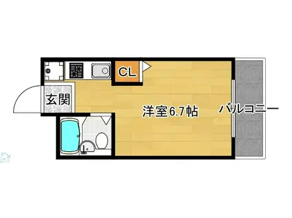 エスプライム新大阪II(1K/2階)の間取り写真