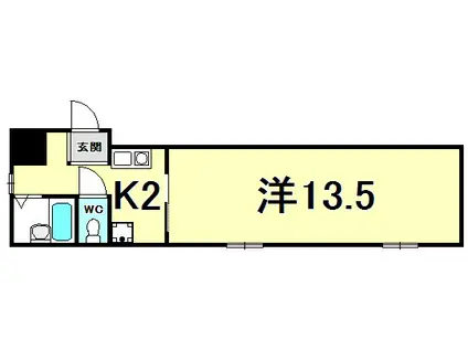 松屋北野坂ビル(1K/3階)の間取り写真