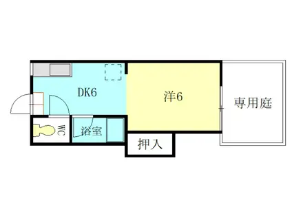 クラブハウス萩原(1DK/1階)の間取り写真