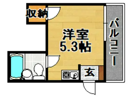 阪急京都線 淡路駅 徒歩4分 4階建 築39年(ワンルーム/3階)の間取り写真