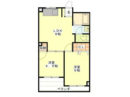 石川マンション(2DK/5階)の間取り写真