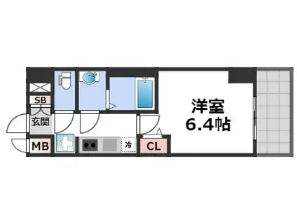 アドバンス大阪カーサ(1K/3階)の間取り写真