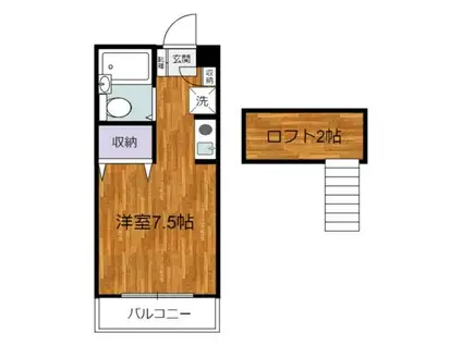 サントーク小金井(ワンルーム/2階)の間取り写真