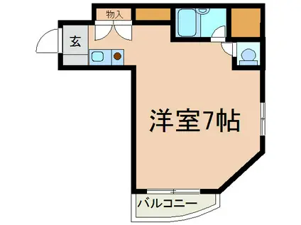 ニコル豊田(ワンルーム/4階)の間取り写真