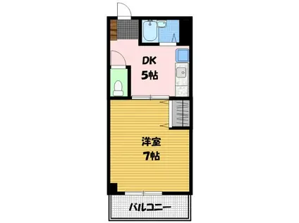 井関ビル(1DK/2階)の間取り写真