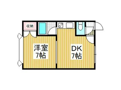 プチシャトー(1DK/2階)の間取り写真