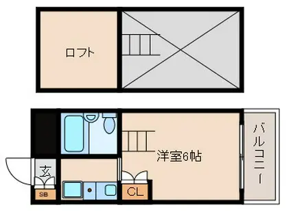 ミフネセントラルベア東三国2号館(1K/6階)の間取り写真