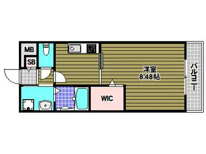 アンプルール光明池(1K/2階)の間取り写真