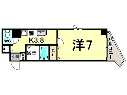 プレサンス神戸駅前グランツ(1K/9階)の間取り写真