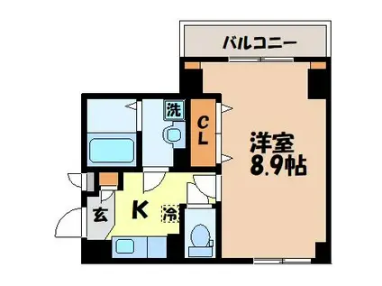 グリーンコート樺島(1K/5階)の間取り写真