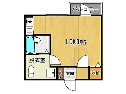 マンション紅花(ワンルーム/3階)の間取り写真