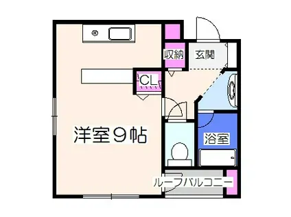 アフルエンス(ワンルーム/1階)の間取り写真