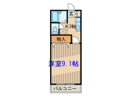 G・Sハイツ山の手(1K/1階)の間取り写真