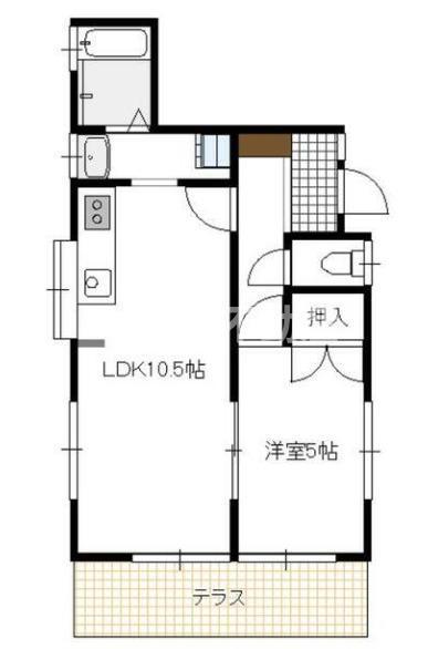 NO.10深沢(1LDK/1階)の間取り写真