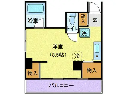 片平ブラボン(ワンルーム/3階)の間取り写真