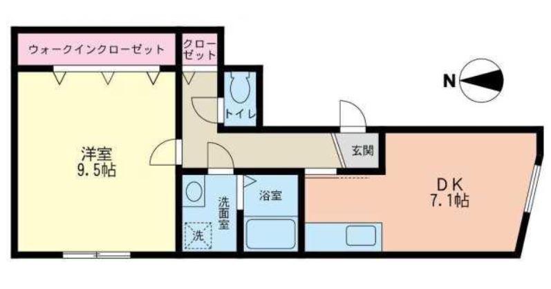 第1匠優ビル(1DK/4階)の間取り写真