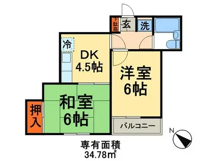グレイス新検見川(2DK/2階)の間取り写真