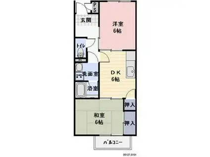 ベルテ・ユーキ(2DK/1階)の間取り写真