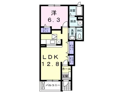 メゾンアモロッソI番館(1LDK/1階)の間取り写真