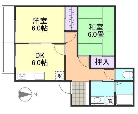 セレッソ玉島(2DK/1階)の間取り写真