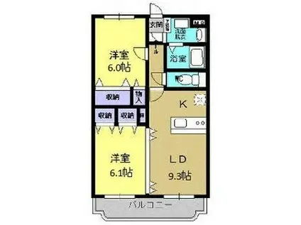Y&Mメヌエット(2DK/2階)の間取り写真