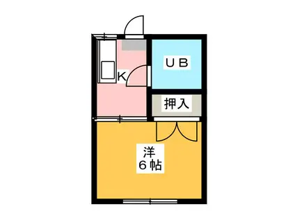 ドミトリーかよう(1K/1階)の間取り写真