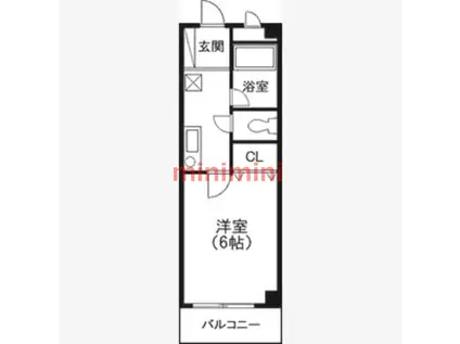 プレジデント豊新(1K/1階)の間取り写真