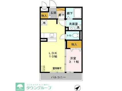 アルシュ 川(1LDK/3階)の間取り写真