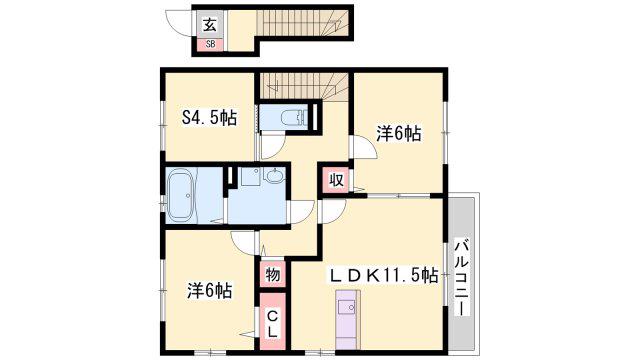 ハイムエルピスIII(2SLDK/2階)の間取り写真