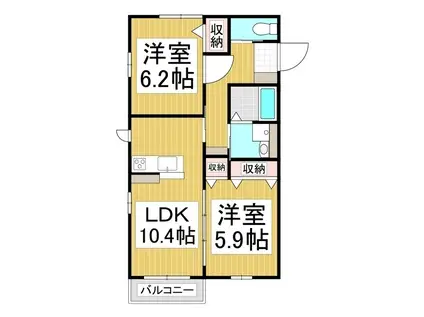 グランソレイユ(2LDK/2階)の間取り写真