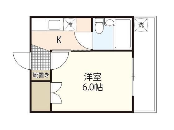 東雲ハイツ(1K/1階)の間取り写真