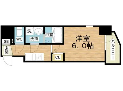 エスリードザ・グラン天六(1K/10階)の間取り写真