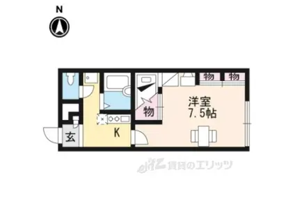 レオパレスフォーティウィンクス(1K/1階)の間取り写真