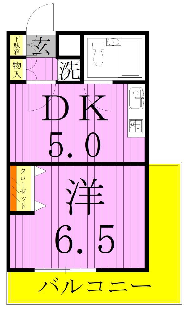 ウィンベルデュエット北綾瀬第8(1DK/2階)の間取り写真