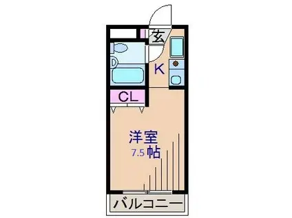 メゾン・ド・エスティーム(ワンルーム/3階)の間取り写真