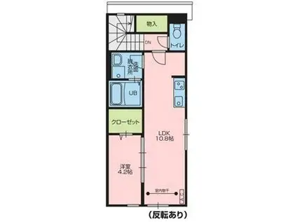 LUCENT 浪江(1LDK/2階)の間取り写真