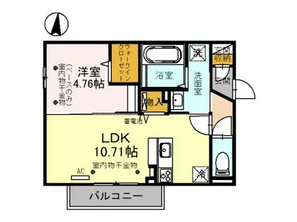 OTTS桂(1LDK/3階)の間取り写真