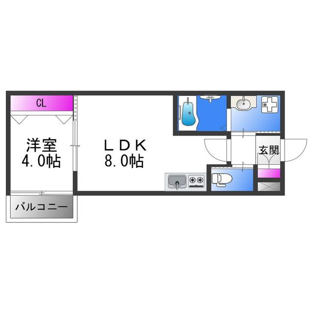 H-MAISON衣摺II(1LDK/3階)の間取り写真
