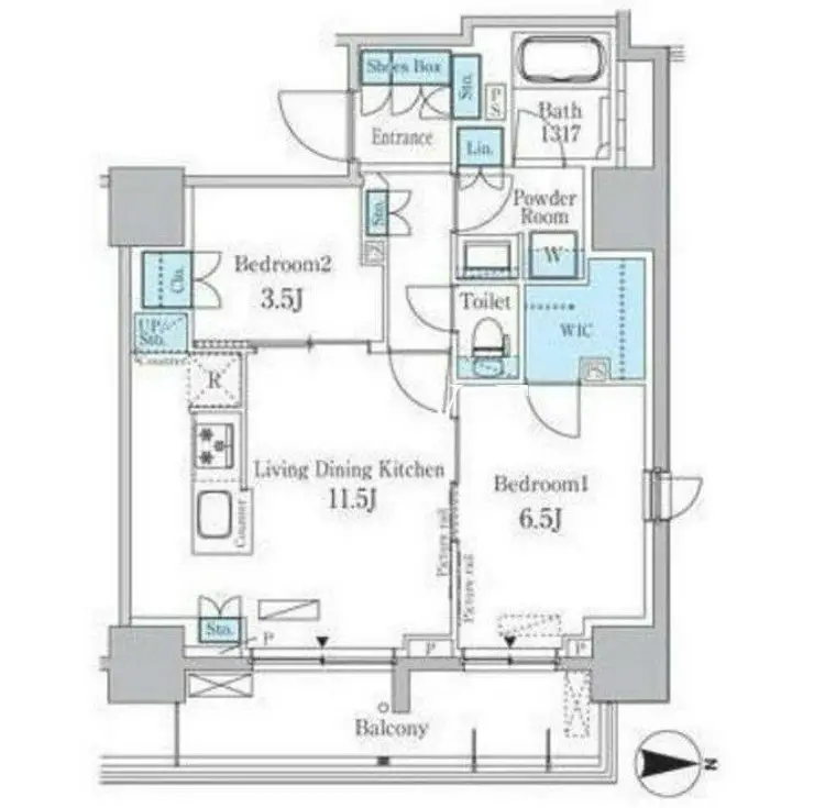 パークアクシス蔵前 11階階 間取り