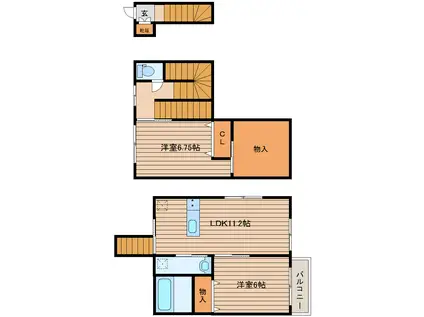 メリファ東仙台II(2SLDK/1階)の間取り写真