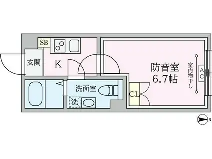 ラシクラス練馬プルミエ(1K/3階)の間取り写真