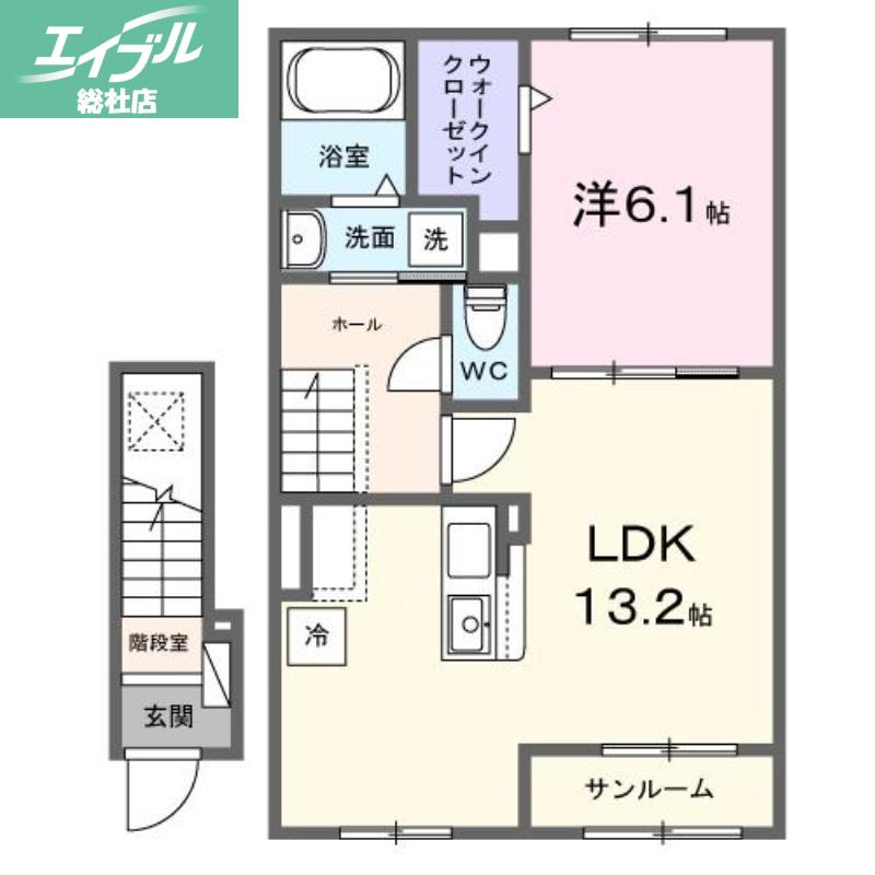 エトワール ブランシュ(1LDK/2階)の間取り写真