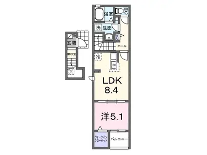 ベルファニー ショウワ A(1LDK/2階)の間取り写真