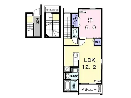 ブランシュシュ(1LDK/3階)の間取り写真
