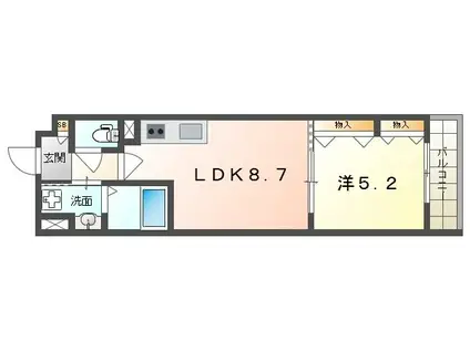 ピレーネ北条IV(1LDK/2階)の間取り写真