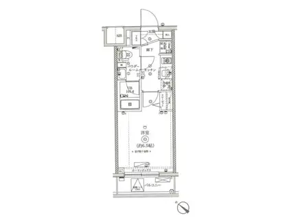 SQUARE CITY YOKOHAMA TSURUMI(1K/2階)の間取り写真