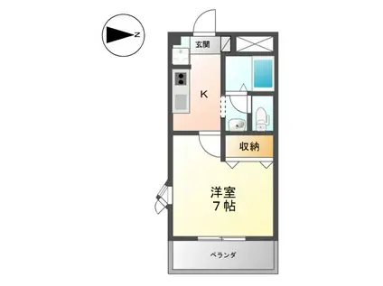 ラピス メドゥー(1K/2階)の間取り写真