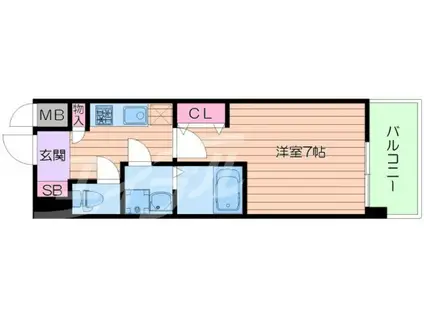 スプランディッド放出(1K/7階)の間取り写真